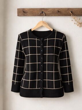 Cable & Gauge Black | Gold Sweater Cardigan